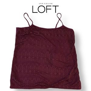 NWOT LOFT Burgundy Embellished Cami